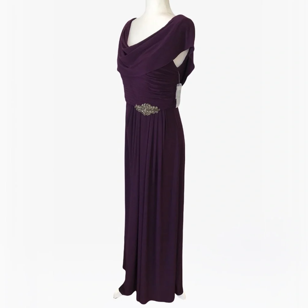 Alex Evenings Cowl-Neck A-Line Women’s Dress - 6/8 - Picture 10 of 17